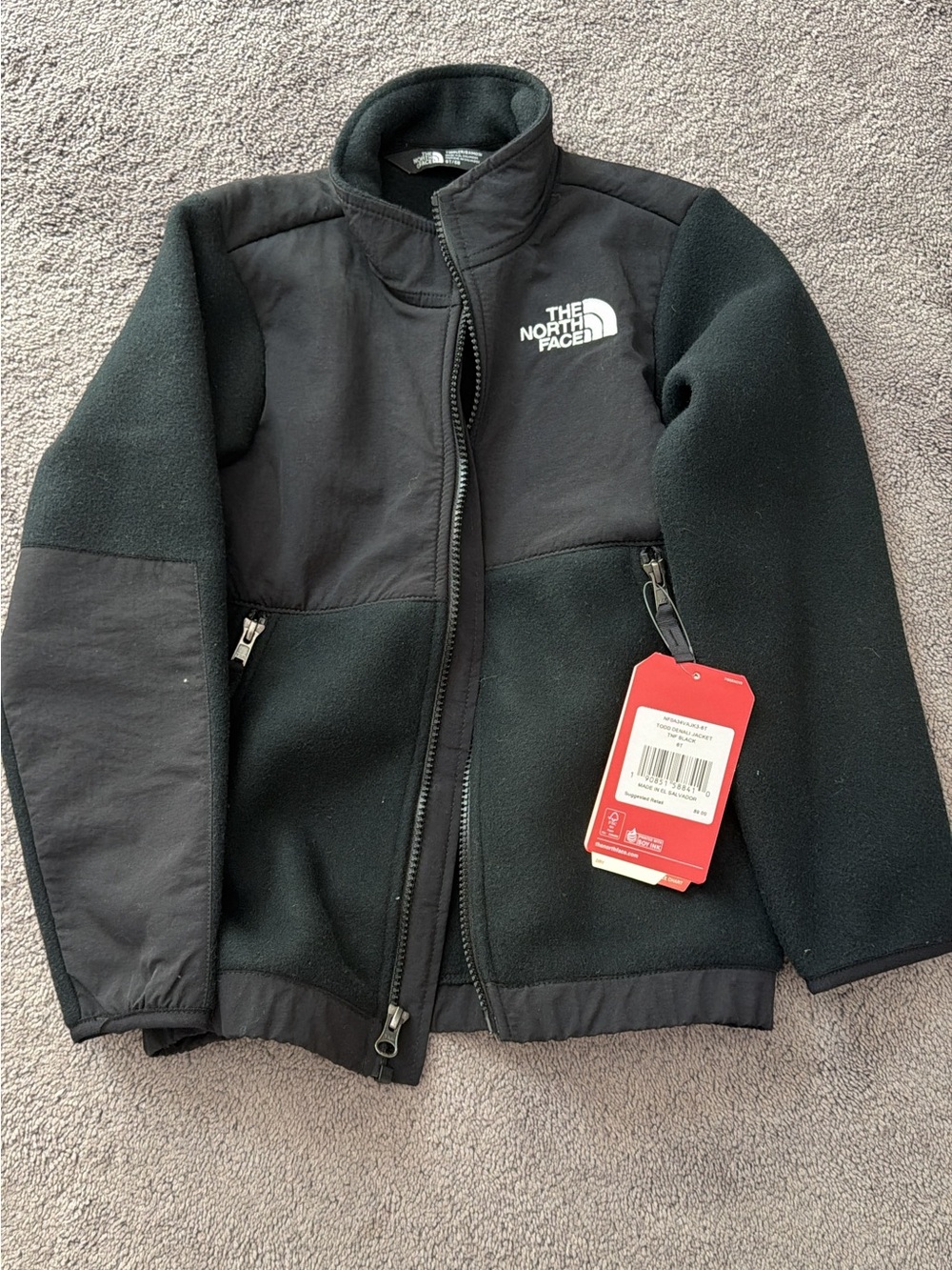 The North Face Black Fleece Zip Jacket with Chest Logo
